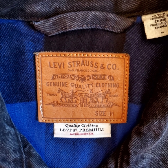 NWOT Levi's Premium Flannel-Lined DenimTrucker - Black (M) - Picture 5 of 7
